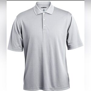 Pebble Beach Men's Grid Textured Gray Polo Shirt